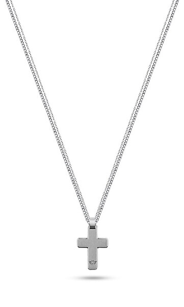 Dvojitý ocelový náhrdelník s křížkem Hinged PEAGN2211601