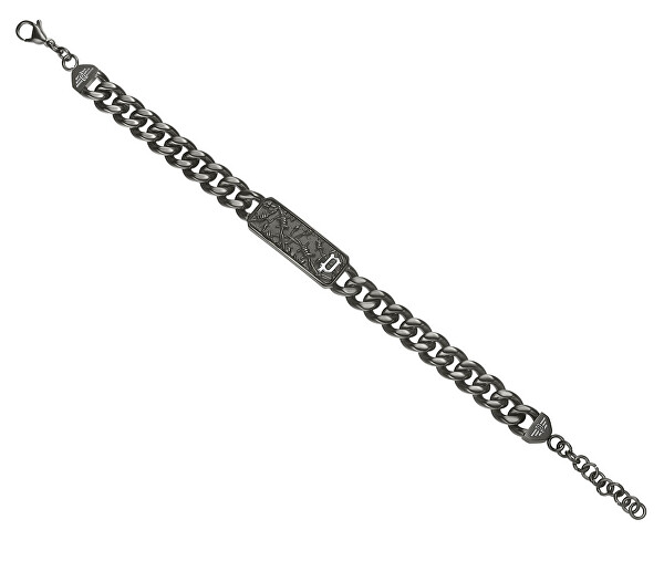 Brățară masivă din oțel negru pentru bărbați Wire PEAGB0033803
