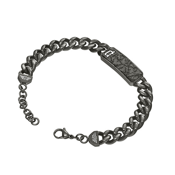 Masszív fekete acél karkötő férfiaknak Wire PEAGB0033803