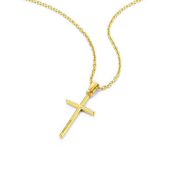 Minimalistický pozlacený náhrdelník Kříž WRANGELL II PEAGN0010902