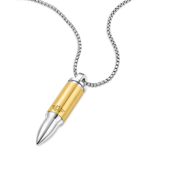 Oceľový bicolor náhrdelník pre mužov Bullet PEAGN0034103