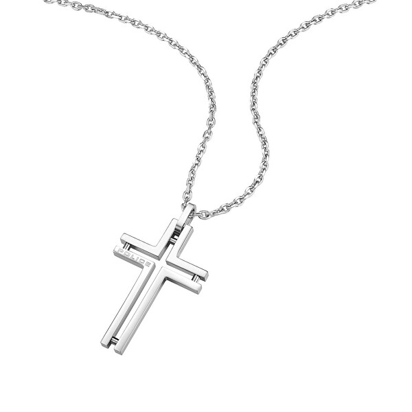 Pánsky oceľový náhrdelník s krížikom Framed PEAGN0005305