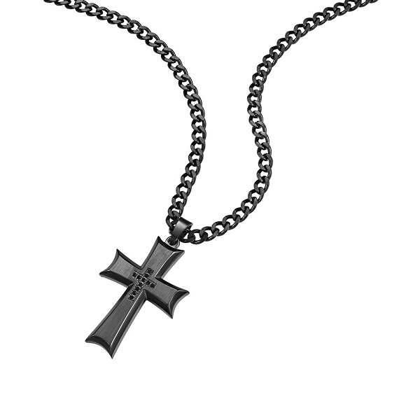 Stylový pánský náhrdelník Kříž s krystaly Zeal PEAGN0011003