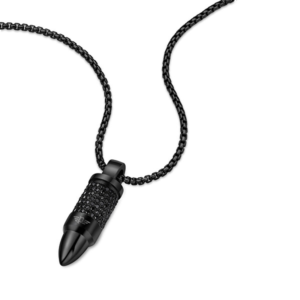 Štýlový pánsky náhrdelník s kryštálmi Bullet PEAGN0034101