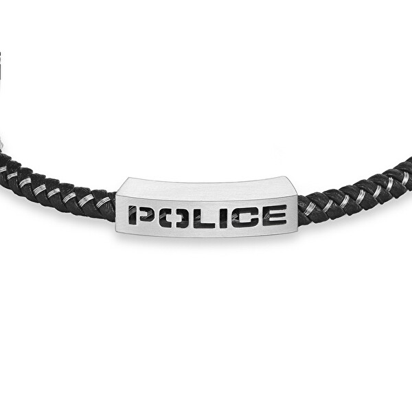 Stilvolles Herrenarmband aus schwarzem Leder Assault PEAGB0034902