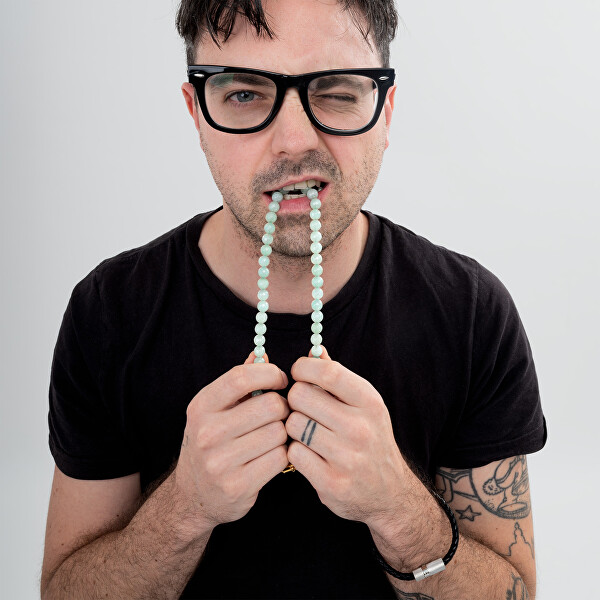 Světle zelený korálkový náhrdelník z pryskyřice PEJLN2103903