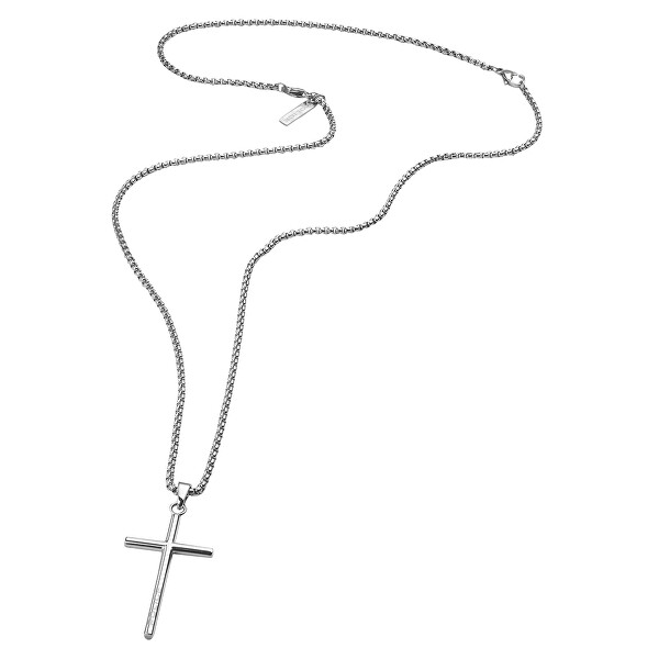 Pánsky oceľový náhrdelník s krížom Wrangel PJ26390PSS/01