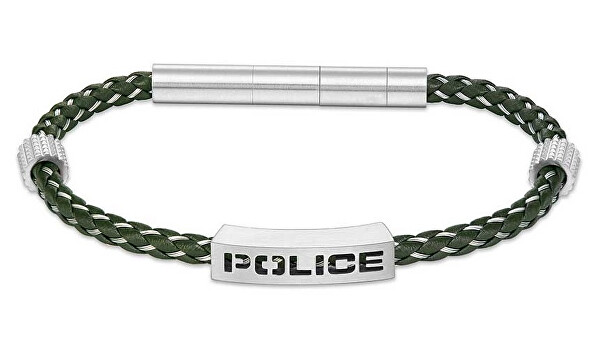Stilvolles Herrenarmband aus grünem Leder Assault PEAGB0034903