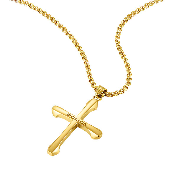 Stilvolle vergoldete Halskette Kreuz SAINT II PEAGN0010002