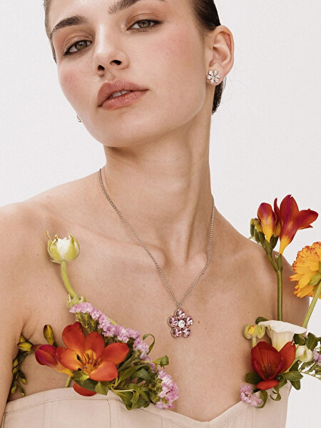 Bižuterní náhrdelník s křišťálem Preciosa Florita Bloom Pop 2646 69 (řetízek, přívěsek)