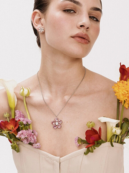 Bižuterní náhrdelník s křišťálem Preciosa Florita Bloom Pop 2646 69 (řetízek, přívěsek)