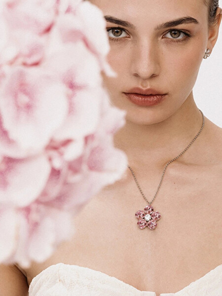 Bižuterní náhrdelník s křišťálem Preciosa Florita Bloom Pop 2646 69 (řetízek, přívěsek)