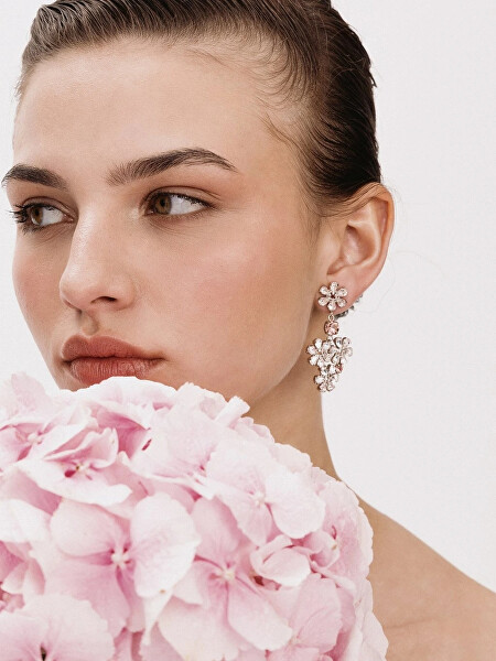 Květinové náušnice s křišťálem Preciosa Florita Bloom Pop 2648 69