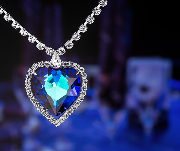 Nádherný náhrdelník modré srdce s českým křišťálem 2025 46