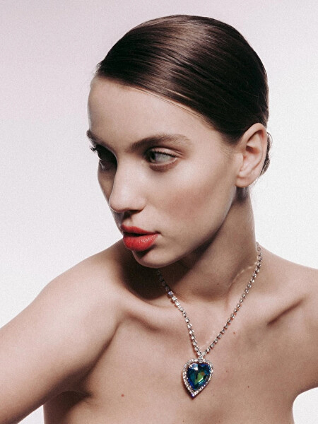 Nádherný náhrdelník modré srdce s českým křišťálem 2025 46