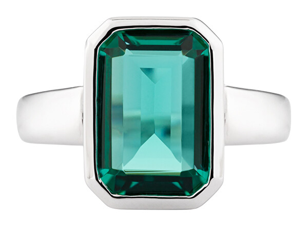 Frumos inel deschis cu zircon verde Preciosa Atlantis 5355 94