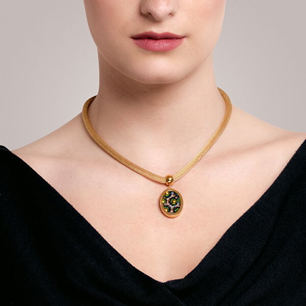 Oceľový náhrdelník s trblietavým príveskom Idared 7360Y41
