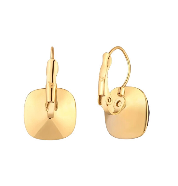 Pozlacené visací náušnice s křišťálem Preciosa Flame 7543Y63