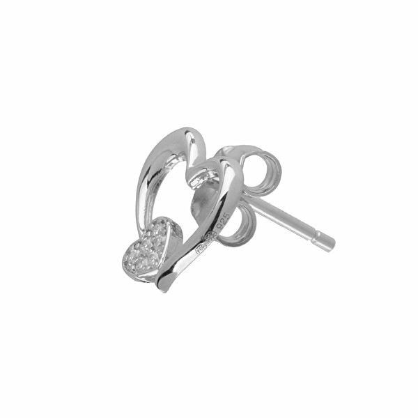 Romantické stříbrné náušnice Tender Heart s kubickou zirkonií Preciosa 5335 00