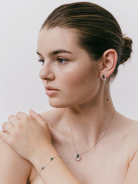 Slušivý strieborný náhrdelník Sublimes s kubickou zirkóniou Preciosa 5390 66