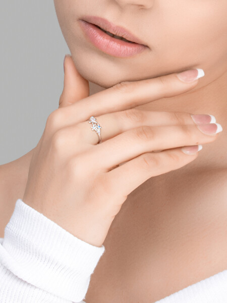 Slušivý stříbrný prsten Fresh s kubickou zirkonií Preciosa Viva 5348 70