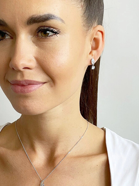 Stříbrné náušnice s krystalem Tree of Life 6073 46