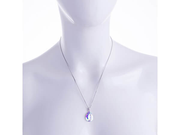 Strieborný náhrdelník s kryštálom Iris 6078 42 (retiazka, prívesok)
