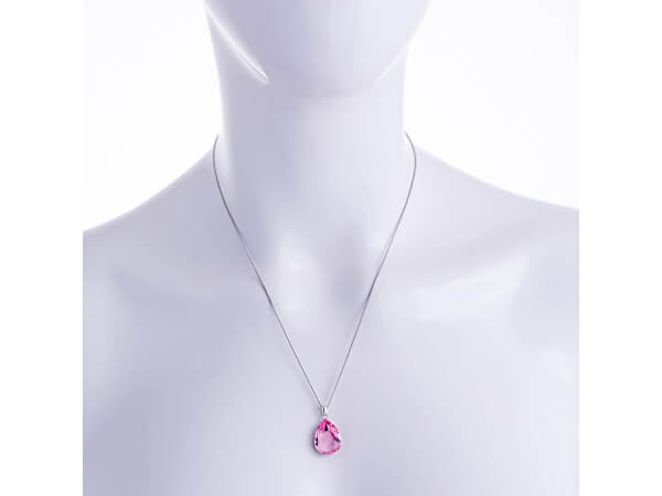 Stříbrný náhrdelník s krystalem Iris 6078 69 (řetízek, přívěsek)