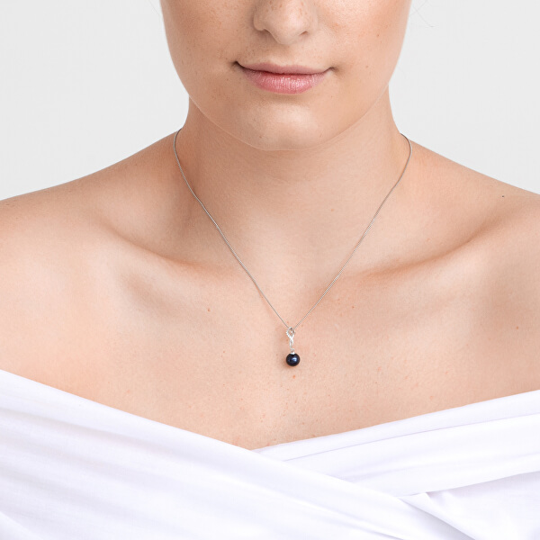 Tajomný strieborný náhrdelník s pravou perlou Vanua 5304 20