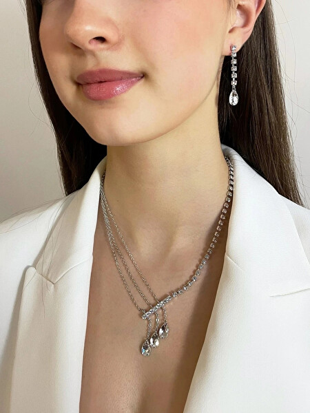 Třpytivé štrasové náušnice Crystal Drop s českým křišťálem Preciosa 2319 00