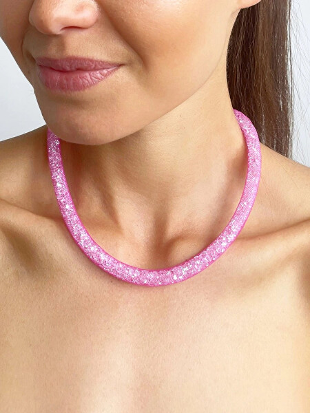 Třpytivý náhrdelník Scarlette fuchsiový 7250 55