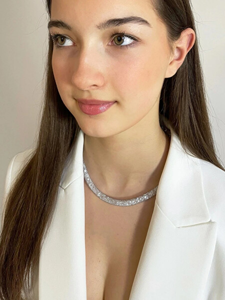 Třpytivý náhrdelník Scarlette šedý 7250 19