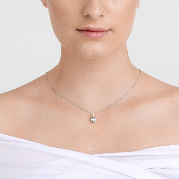 Třpytivý stříbrný náhrdelník Tasmania s kubickou zirkonií Preciosa 5322 00 (řetízek, přívěsek)