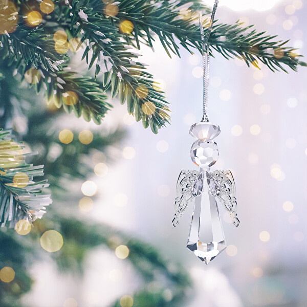 Ornament de Crăciun Îngeraș din cristal ceh Preciosa 1516 00