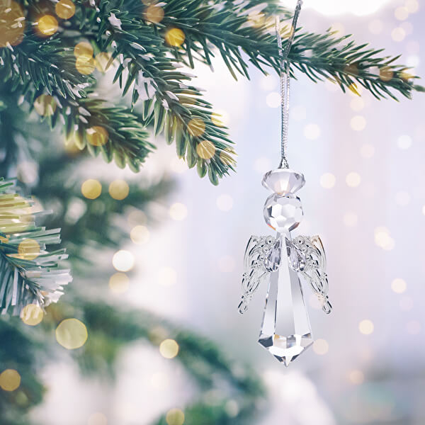 Weihnachtsschmuck Fliegender Engel aus tschechischem Kristall Preciosa 1518 00