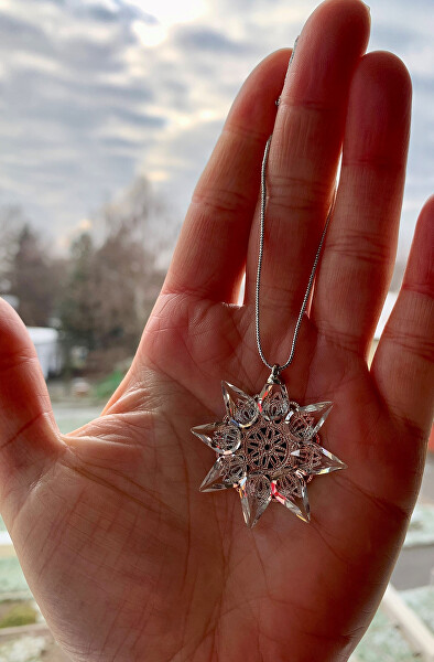 Hängendes Ornament Weihnachtsstern aus tschechischem Kristall Preciosa 1503 00