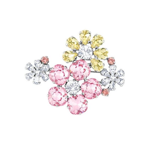 Květinová brož s křišťálem Preciosa Florita Bloom Pop 2649 70
