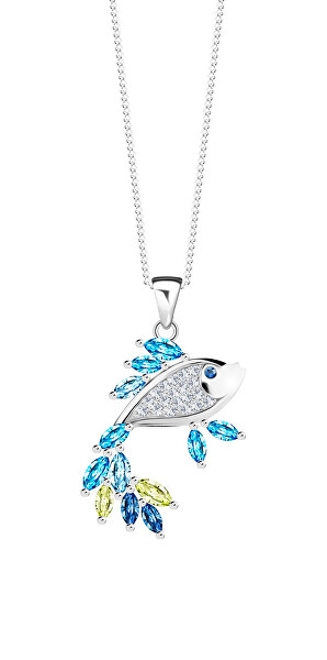 Blýštivý náhrdelník Ryba s kubickou zirkonií Viva la Vida 5350 70