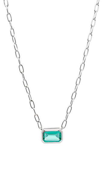 Glitzernde Halskette mit grünem kubischem Zirkon  Preciosa Atlantis 5353 94