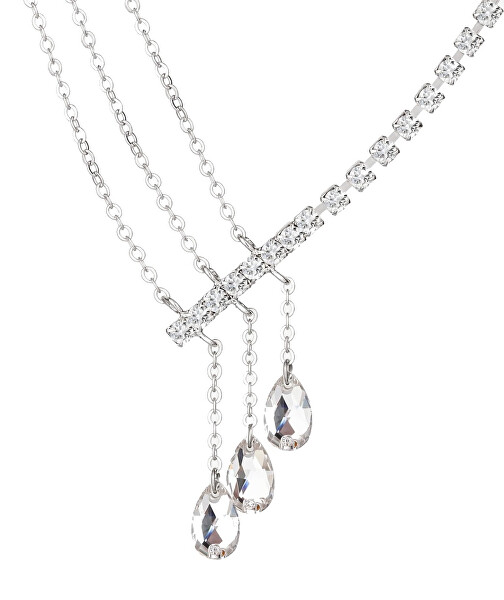 Funkelnde Strass-Halskette Crystal Drop mit tschechischem Kristall Preciosa 2318 00