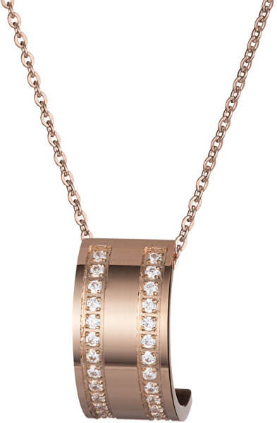 Bronzový náhrdelník Mia s čírymi kryštálmi 7224P00L