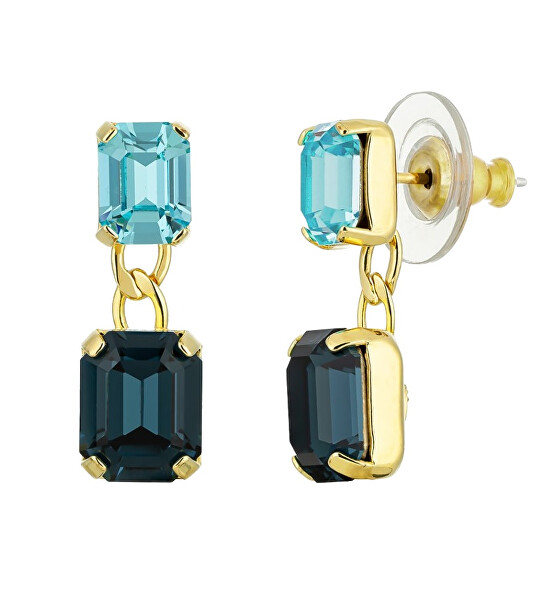 Cercei eleganți placați cu aur Santorini cu cristal ceh 2288Y70