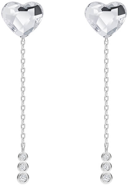 Elegante Silberohrringe Herz mit tschechischem Kristall Preciosa With Love 6145 00