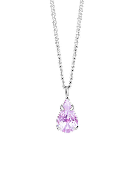 Jemný náhrdelník s fialkovým křišťálem Sweet Drop Candy 2468 56