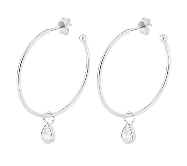 Orecchini 2in1 a cerchio in argento con zirconi Hoop Vibes Glamour 5425 00