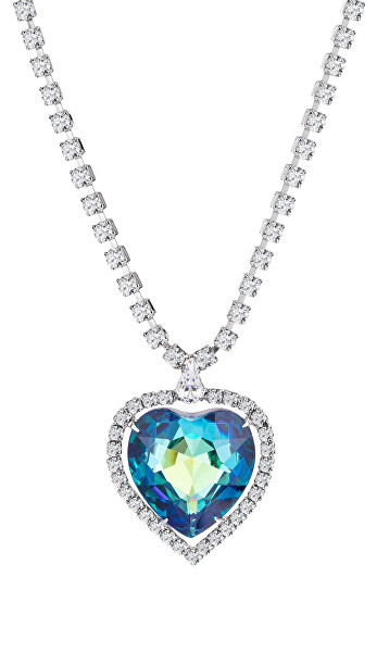 Frumos colier inimă albastră cu cristal ceh 2025 46