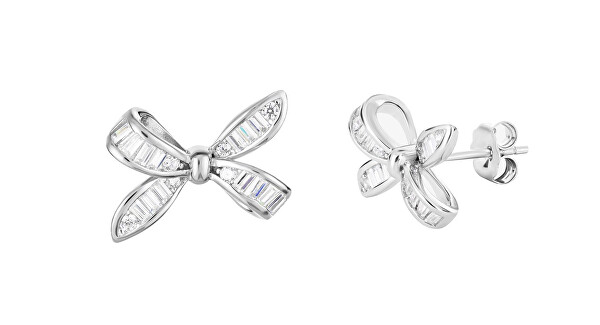 Orecchini in argento Fiocchi con zirconi cubici Tender Bow Glamour 5409 00