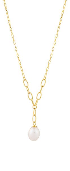Colier delicat placat cu aur cu perle realePearl Heart 5356Y01