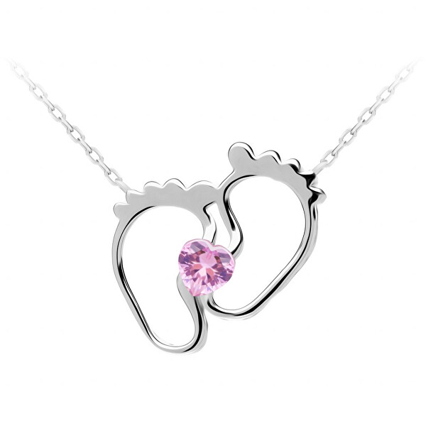 Něžný stříbrný náhrdelník New Love s kubickou zirkonií Preciosa 5191 69