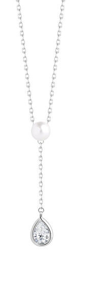 Něžný stříbrný náhrdelník s pravou perlou Pure Pearl 5336 00